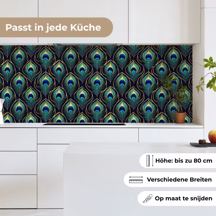 Pauw - Veren - Groen keuken achterwand 2 middel 871 -sfeer4_DE