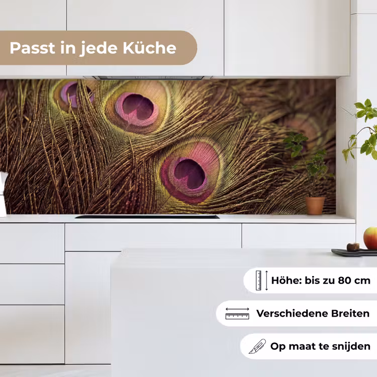 Pauw - Veren - Paars - Groen keuken achterwand 2 middel -sfeer4_DE
