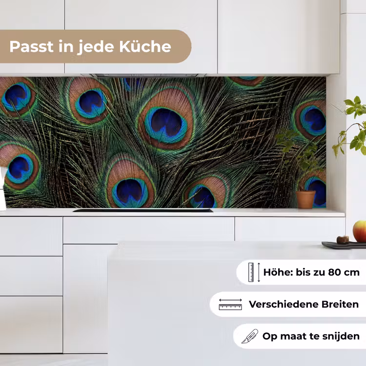 Pauwenveren - Klassiek - Groen keuken achterwand 2 middel -sfeer4_DE