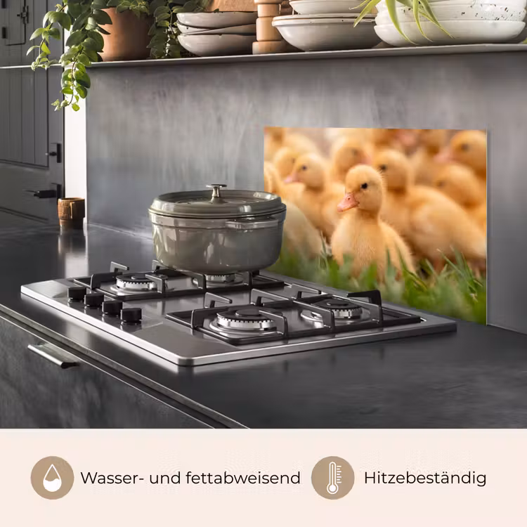 Pijltje - Eend - Natuur - Geel keuken achterwand spatscherm klein -usp_DE