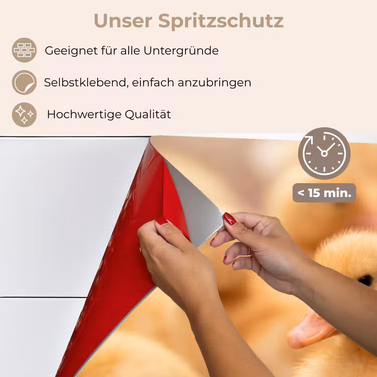 Pijltje - Eend - Natuur - Geel keuken achterwand spatscherm klein -spatscherm_DE