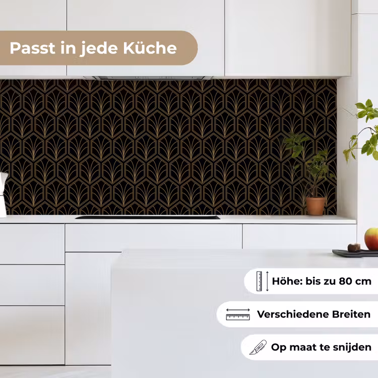 Pijlvorm - Waaier - Goud keuken achterwand 2 middel 871 -sfeer4_DE