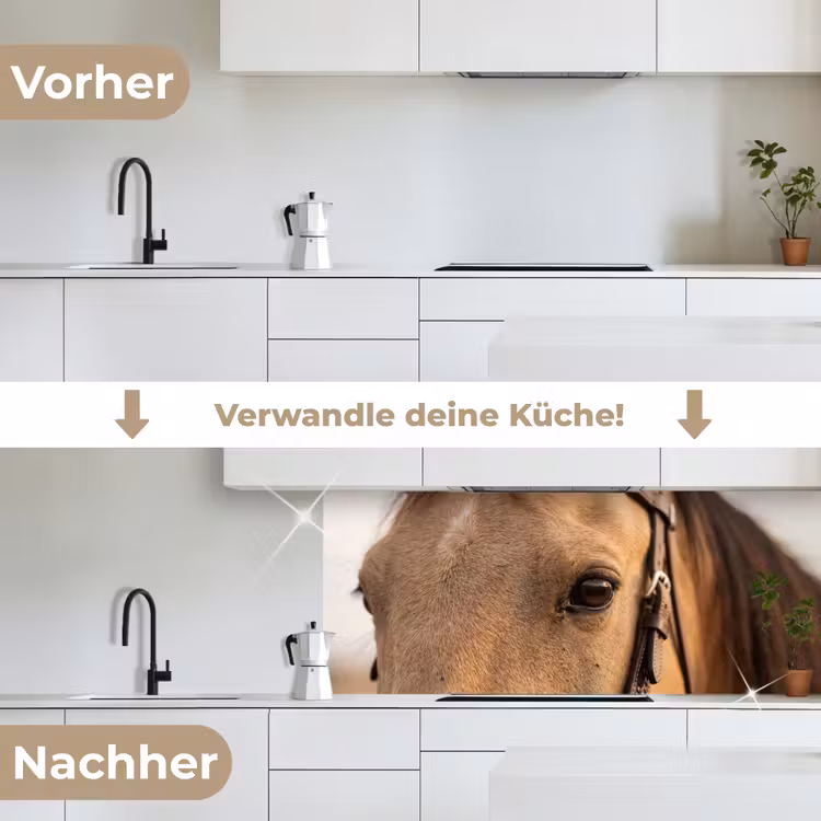Paard - Oog - Bruin keuken achterwand 2 middel -voor-na_DE