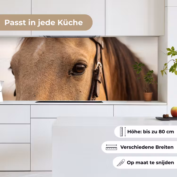 Paard - Oog - Bruin keuken achterwand 2 middel -sfeer4_DE