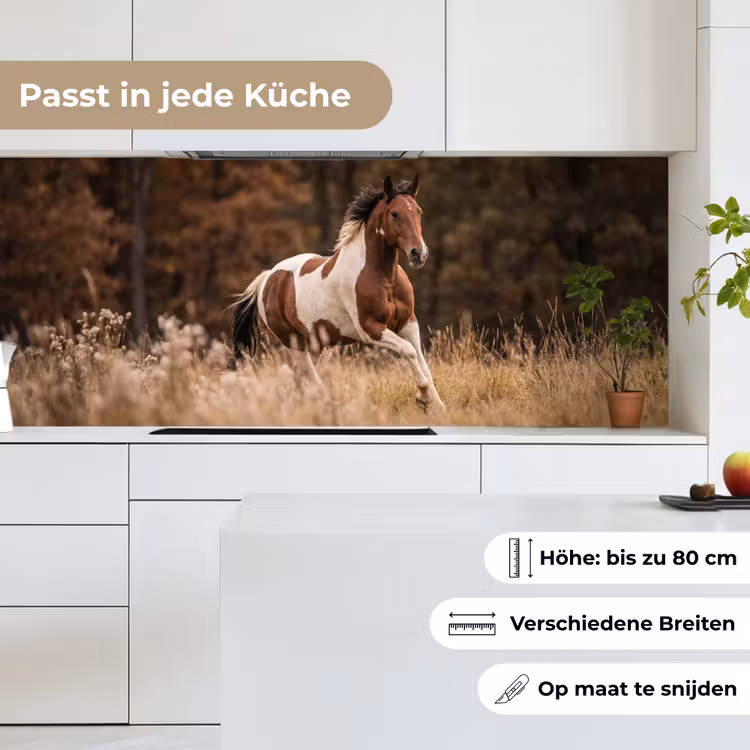 Paard - Bruin - Gras keuken achterwand 2 middel -sfeer4_DE