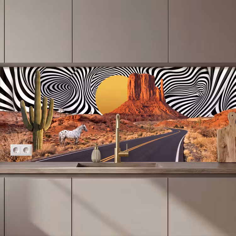 Küchenrückwand - Pferd – Wüste – Natur - Paard - Woestijn - Natuur keuken achterwand 2 middel zz_3dshopping