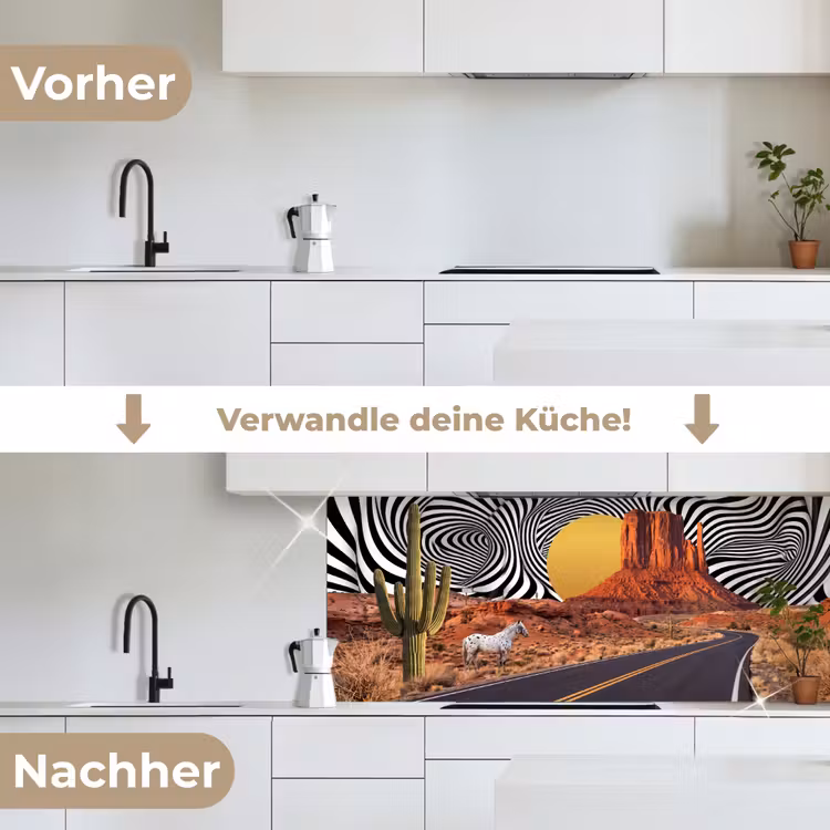 Küchenrückwand - Pferd – Wüste – Natur - Paard - Woestijn - Natuur keuken achterwand 2 middel