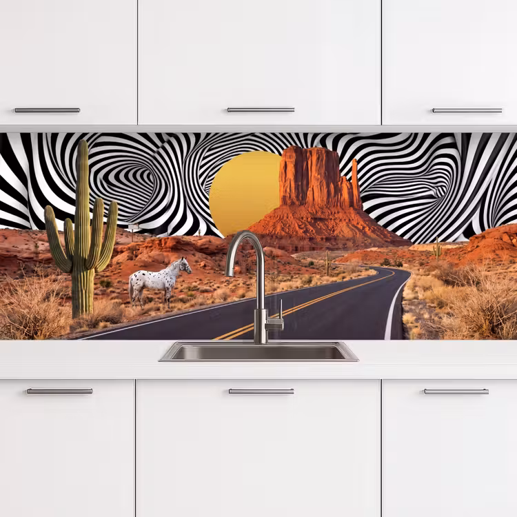 Küchenrückwand - Pferd – Wüste – Natur - Paard - Woestijn - Natuur keuken achterwand 2 middel