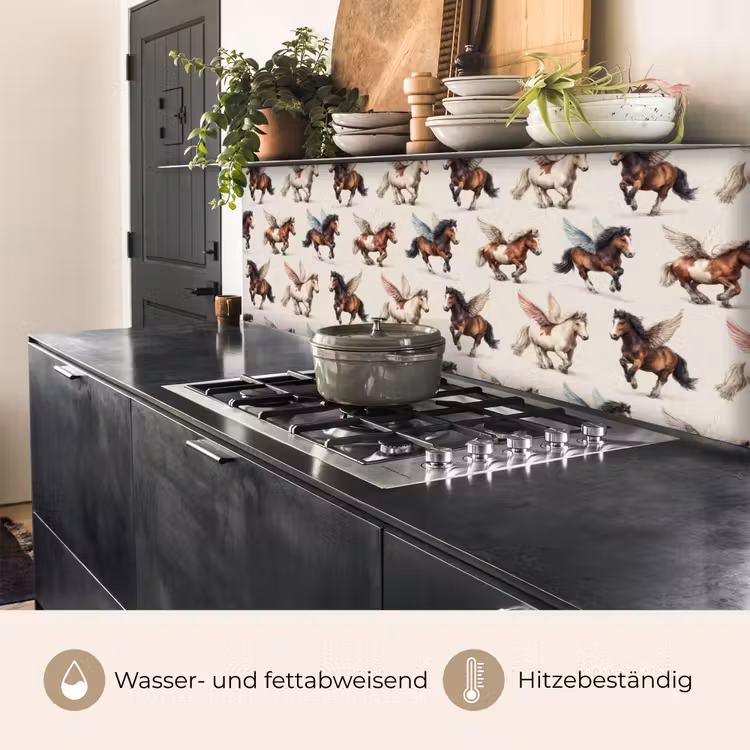 Paarden - Vleugels - Kleurrijk keuken achterwand 2 middel 871 -usp_DE