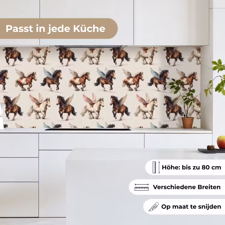 Paarden - Vleugels - Kleurrijk keuken achterwand 2 middel 871 -sfeer4_DE
