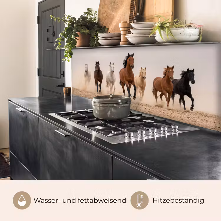 Kudde paarden - Stofwolk - Bruin - Zwart keuken achterwand 2 middel -usp_DE