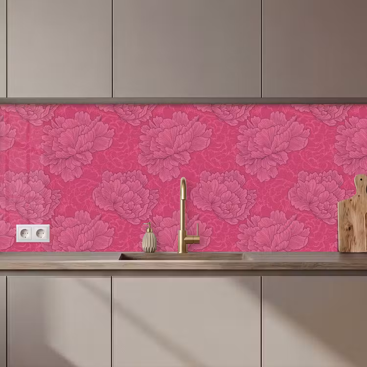 Pioenrozen - Energiek - Roze keuken achterwand 2 middel 871 zz_3dshopping