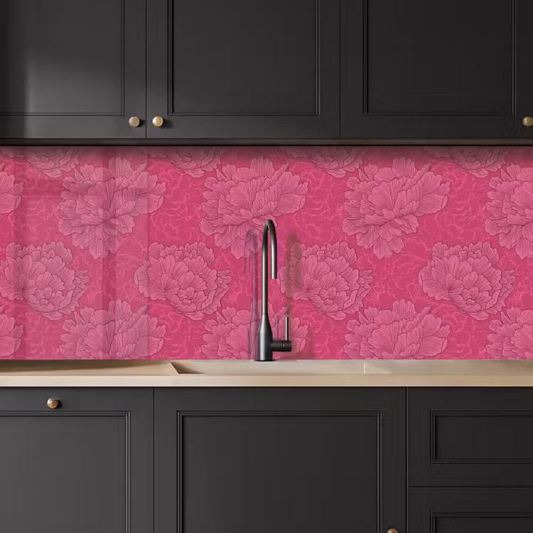 Pioenrozen - Energiek - Roze keuken achterwand 2 middel 871 -sfeer1