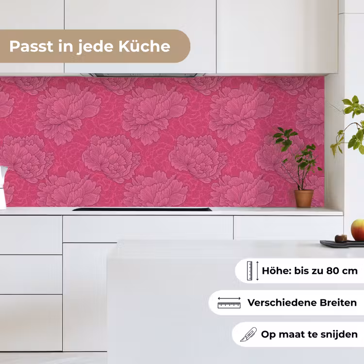 Pioenrozen - Energiek - Roze keuken achterwand 2 middel 871 -sfeer4_DE