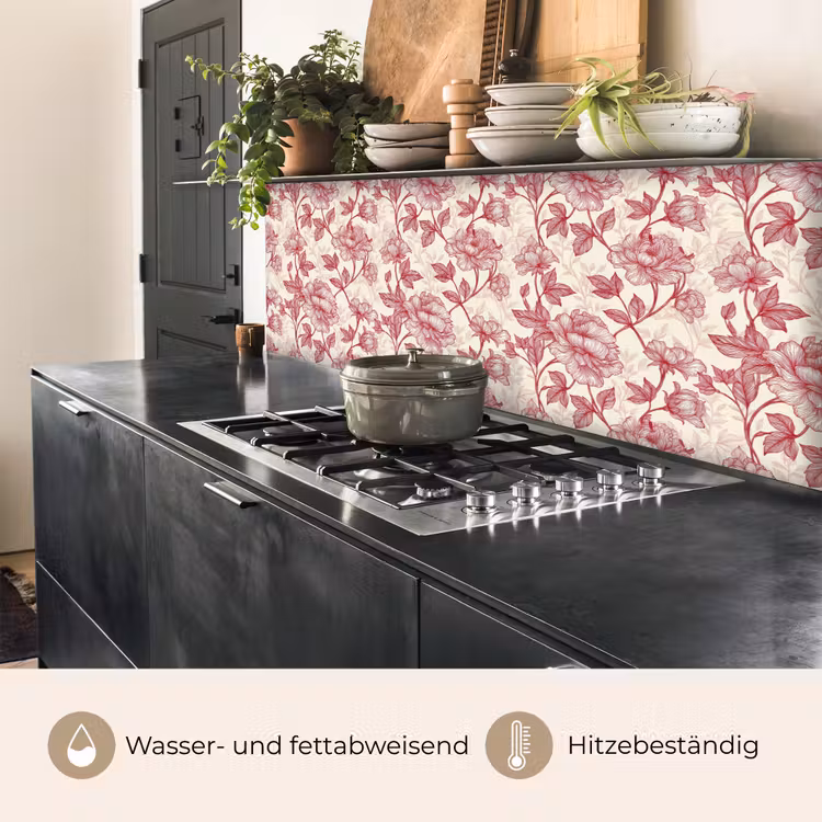 Pioenrozen - Modern - Rood keuken achterwand 2 middel 871 -usp_DE