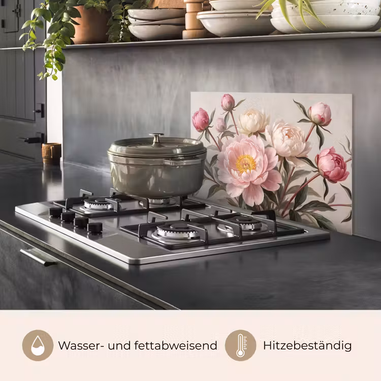 Pioenrozen - Boeket - Roze keuken achterwand spatscherm klein -usp_DE
