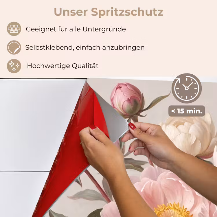 Pioenrozen - Boeket - Roze keuken achterwand spatscherm klein -spatscherm_DE