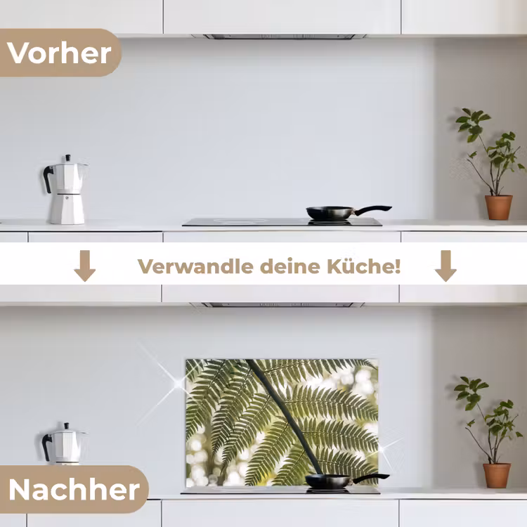 Plant - Blad - Natuur - Groen - Detail keuken achterwand spatscherm klein -voor_na_DE