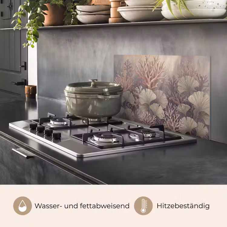 Plant - Bladeren - Zee - Illustratie - Groen keuken achterwand spatscherm klein -usp_DE