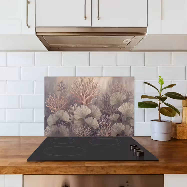 Plant - Bladeren - Zee - Illustratie - Groen keuken achterwand spatscherm klein -sfeer2