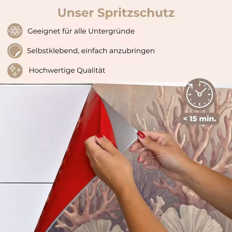 Plant - Bladeren - Zee - Illustratie - Groen keuken achterwand spatscherm klein -spatscherm_DE