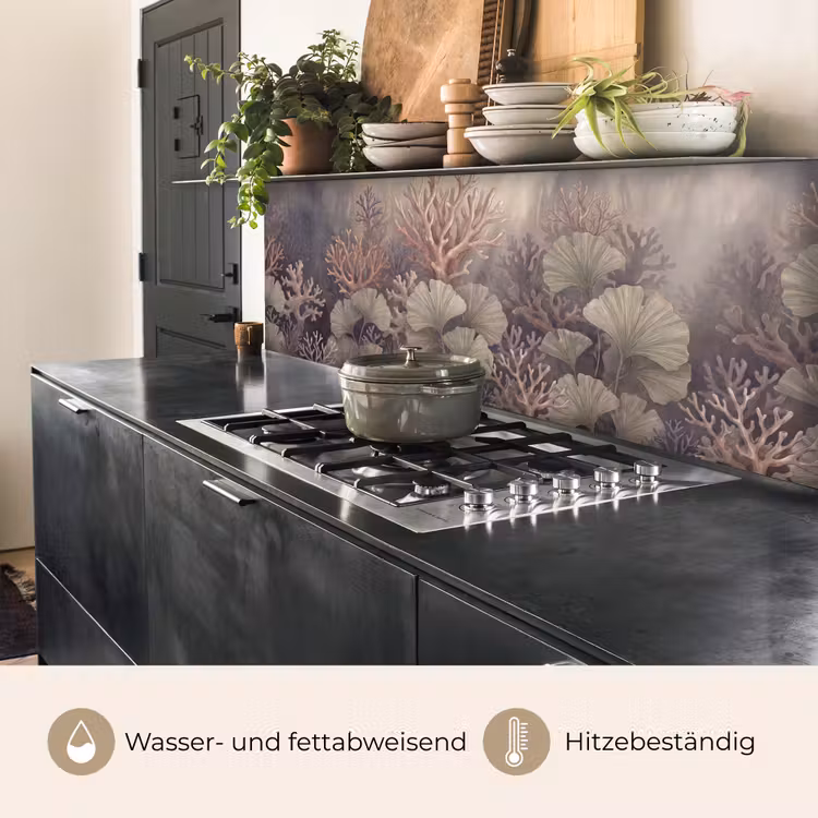 Plant - Bladeren - Zee - Illustratie - Groen keuken achterwand 2 middel -usp_DE