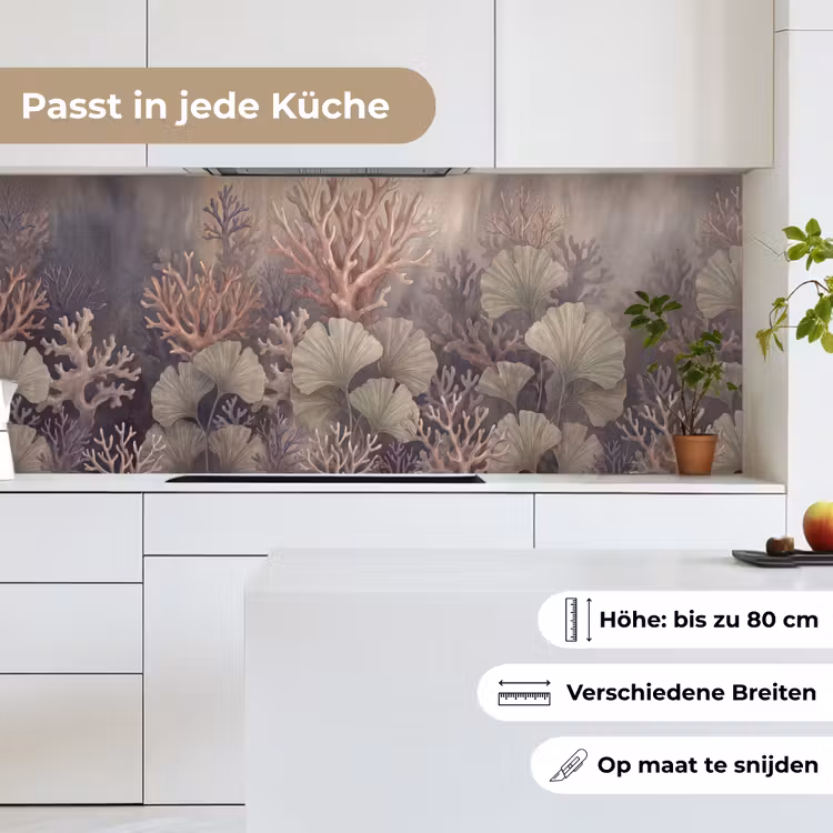 Plant - Bladeren - Zee - Illustratie - Groen keuken achterwand 2 middel -sfeer4_DE