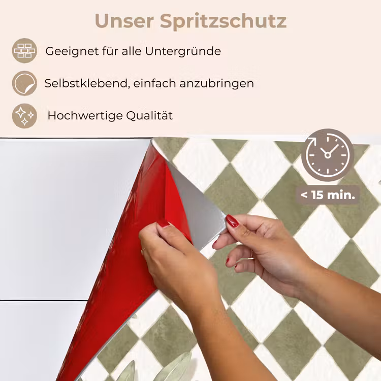 Plant - Olijftakken - Waterverf - Mediterraan - Groen keuken achterwand spatscherm klein -spatscherm_DE