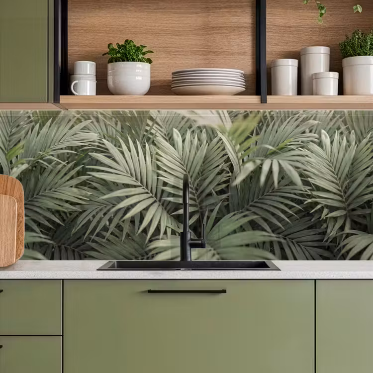 Plant - Palmbladeren - Natuur - Groen keuken achterwand 2 middel -sfeer3