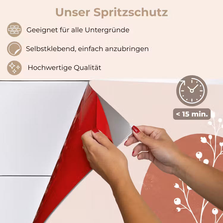 Plant - Tak - Abstract - Modern - Wit keuken achterwand spatscherm klein -spatscherm_DE
