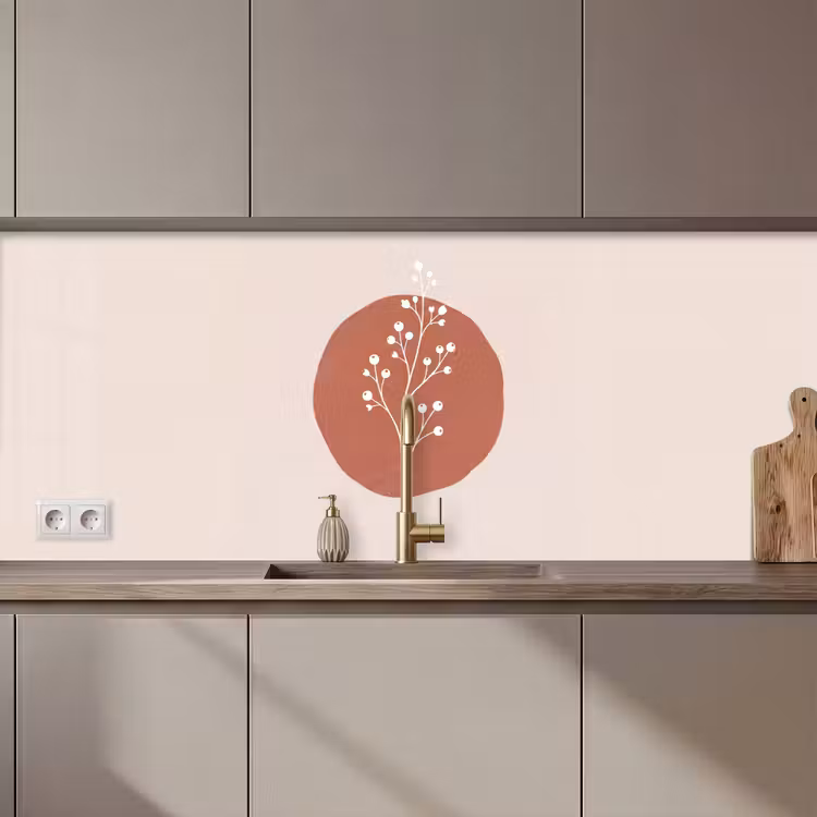 Plant - Tak - Abstract - Modern - Wit keuken achterwand 2 middel zz_3dshopping