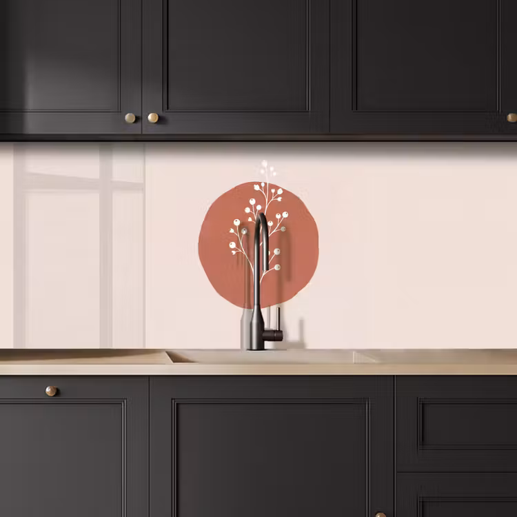 Plant - Tak - Abstract - Modern - Wit keuken achterwand 2 middel -sfeer1