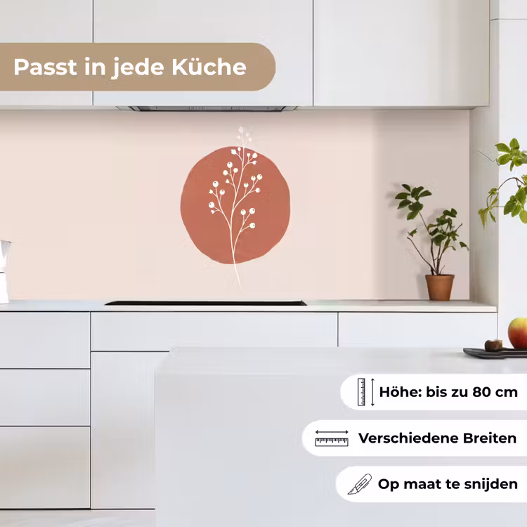 Plant - Tak - Abstract - Modern - Wit keuken achterwand 2 middel -sfeer4_DE