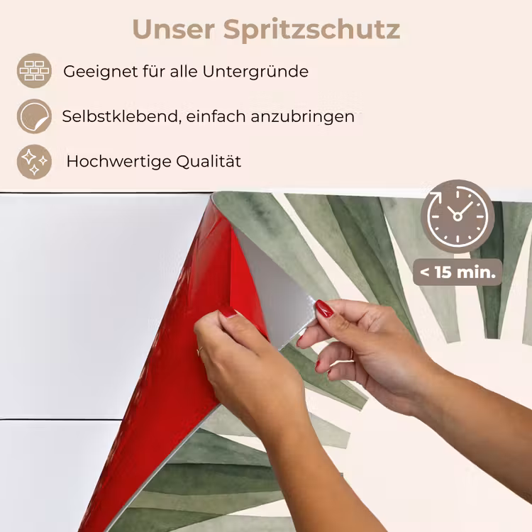 Planten - Abstract - Waterverf - Groen - Natuur keuken achterwand spatscherm klein -spatscherm_DE