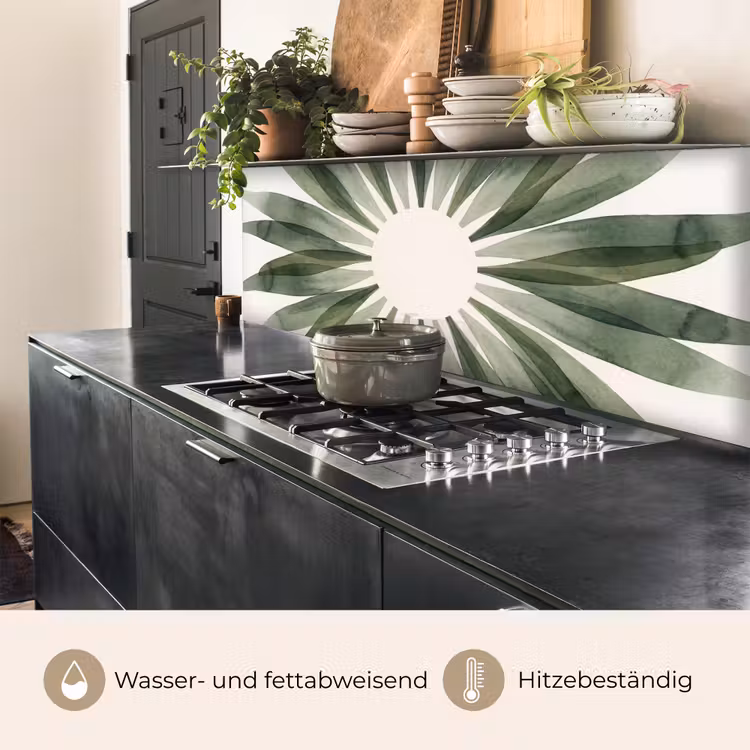 Planten - Abstract - Waterverf - Groen - Natuur keuken achterwand 2 middel -usp_DE