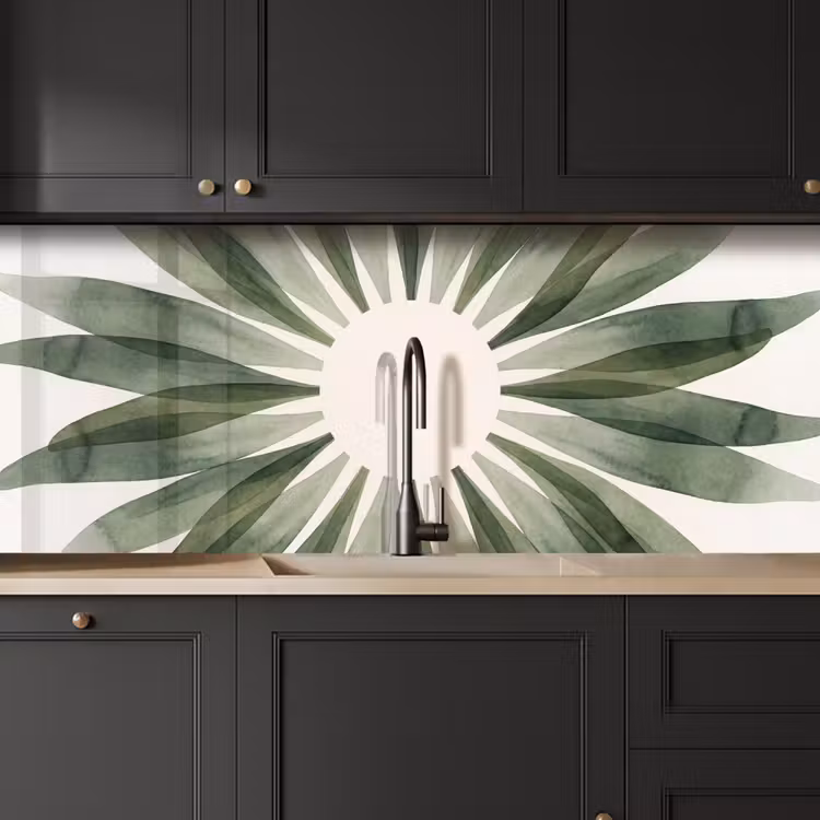 Planten - Abstract - Waterverf - Groen - Natuur keuken achterwand 2 middel -sfeer1