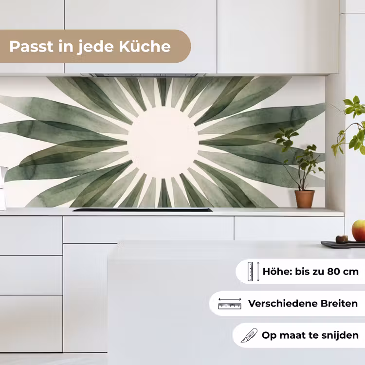 Planten - Abstract - Waterverf - Groen - Natuur keuken achterwand 2 middel -sfeer4_DE