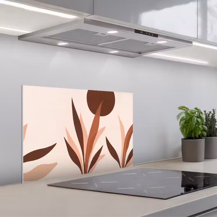 Planten - Abstract - Natuur - Bruin keuken achterwand spatscherm klein -3d_schuin