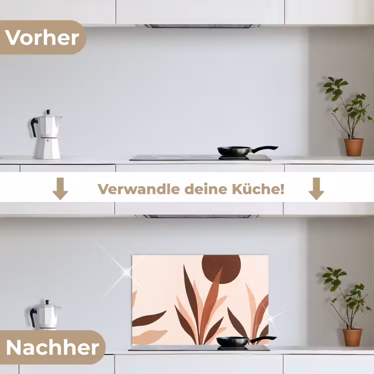 Planten - Abstract - Natuur - Bruin keuken achterwand spatscherm klein -voor_na_DE