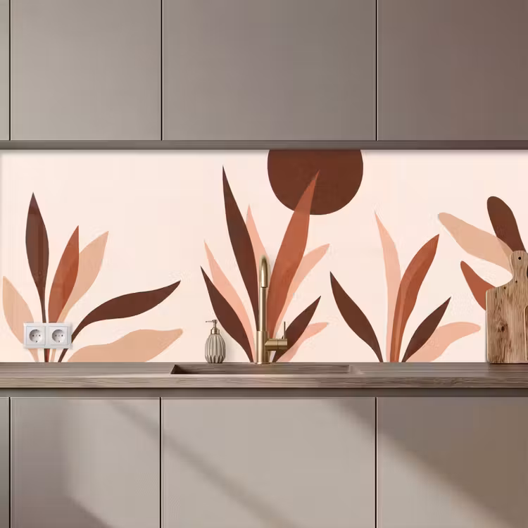 Planten - Abstract - Natuur - Bruin keuken achterwand 2 middel zz_3dshopping