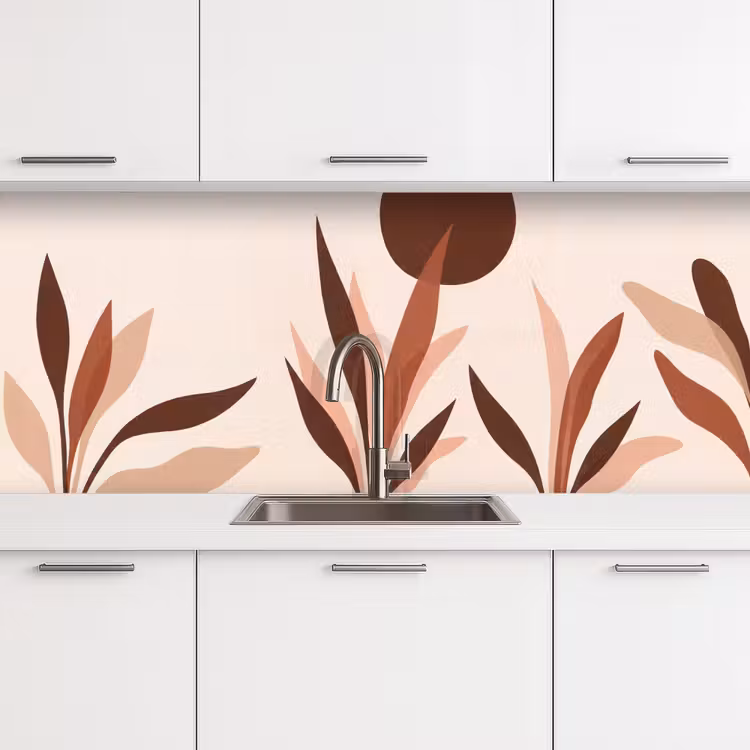 Planten - Abstract - Natuur - Bruin keuken achterwand 2 middel -3d