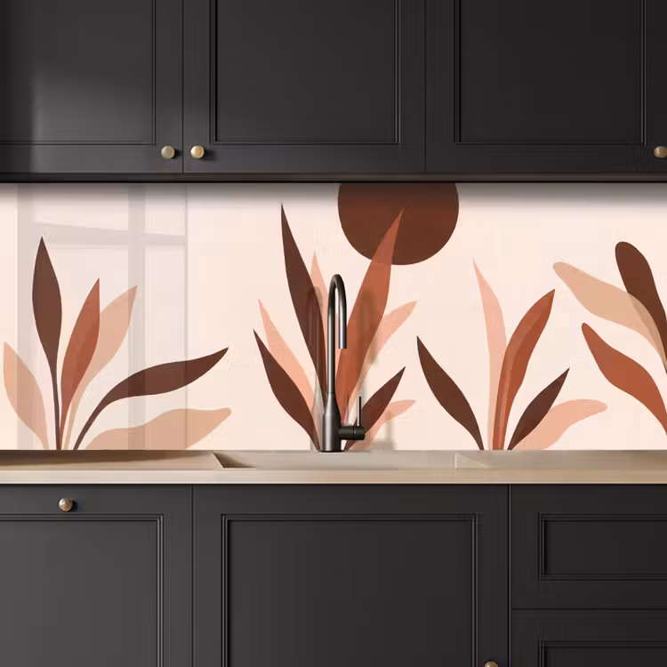 Planten - Abstract - Natuur - Bruin keuken achterwand 2 middel -sfeer1