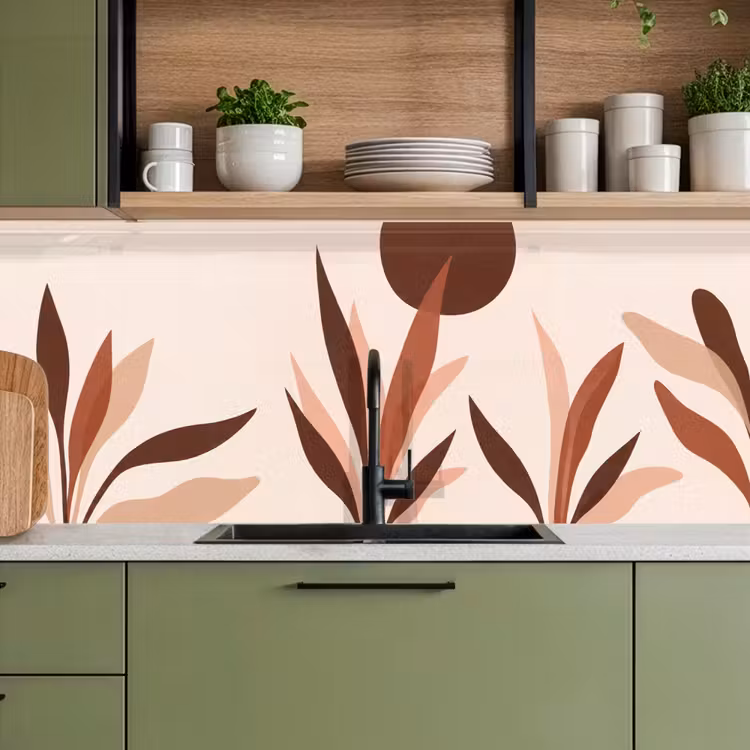 Planten - Abstract - Natuur - Bruin keuken achterwand 2 middel -sfeer3