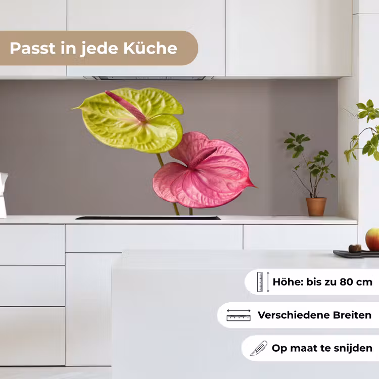 Planten - Anthurium - Groen - Roze keuken achterwand 2 middel -sfeer4_DE