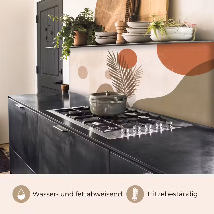 Planten - Bladeren - Abstract - Modern - Beige keuken achterwand 2 middel -usp_DE