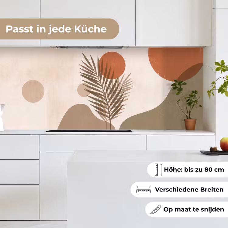 Planten - Bladeren - Abstract - Modern - Beige keuken achterwand 2 middel -sfeer4_DE