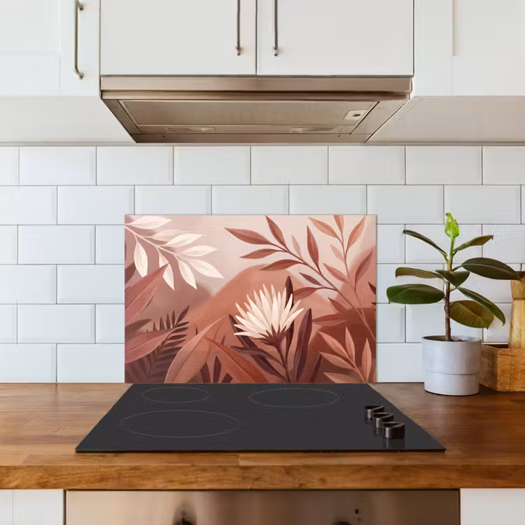 Planten - Bladeren - Botanisch - Modern - Bruin keuken achterwand spatscherm klein -sfeer2