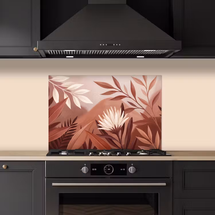Planten - Bladeren - Botanisch - Modern - Bruin keuken achterwand spatscherm klein -sfeer1