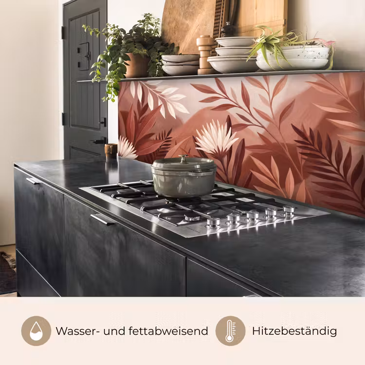 Planten - Bladeren - Botanisch - Modern - Bruin keuken achterwand 2 middel -usp_DE