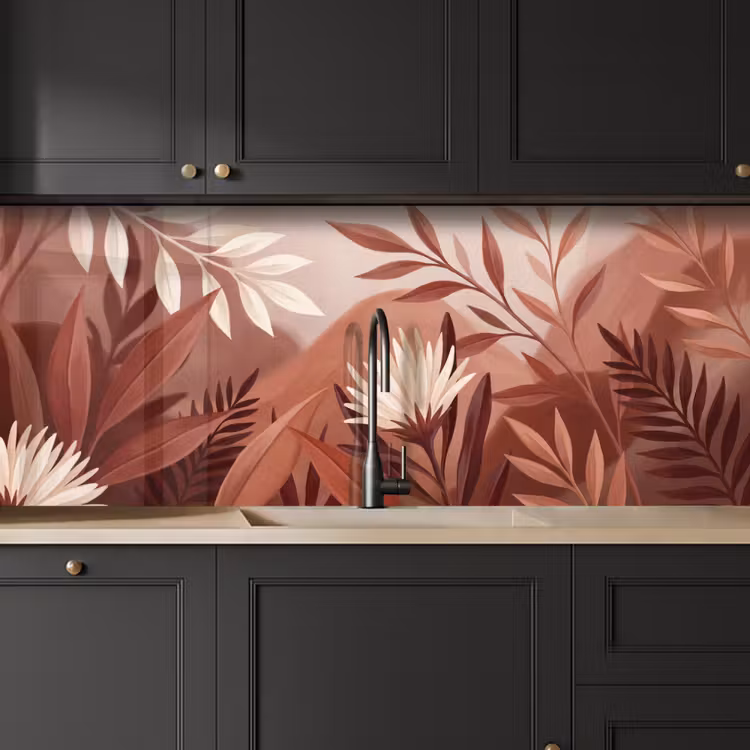 Planten - Bladeren - Botanisch - Modern - Bruin keuken achterwand 2 middel -sfeer1